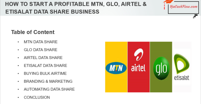 How to Start a Profitable MTN, Glo, Airtel and Etisalat Data Share Business