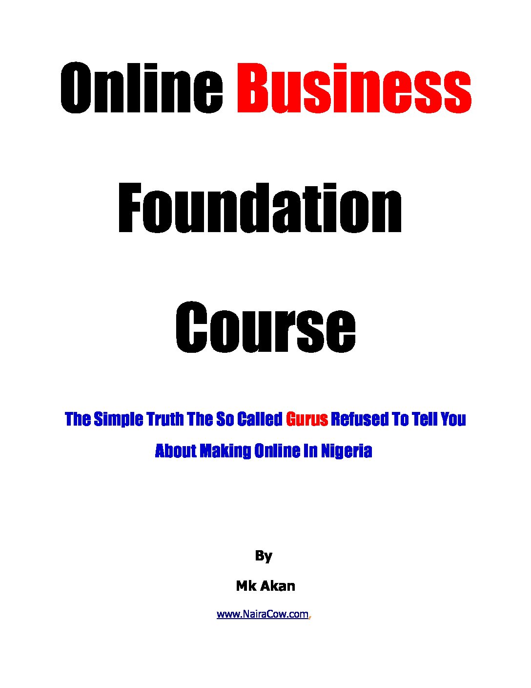 Online Business Foundation Course