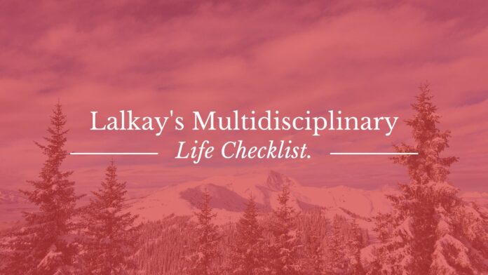 My Multidisciplinary Life Checklist