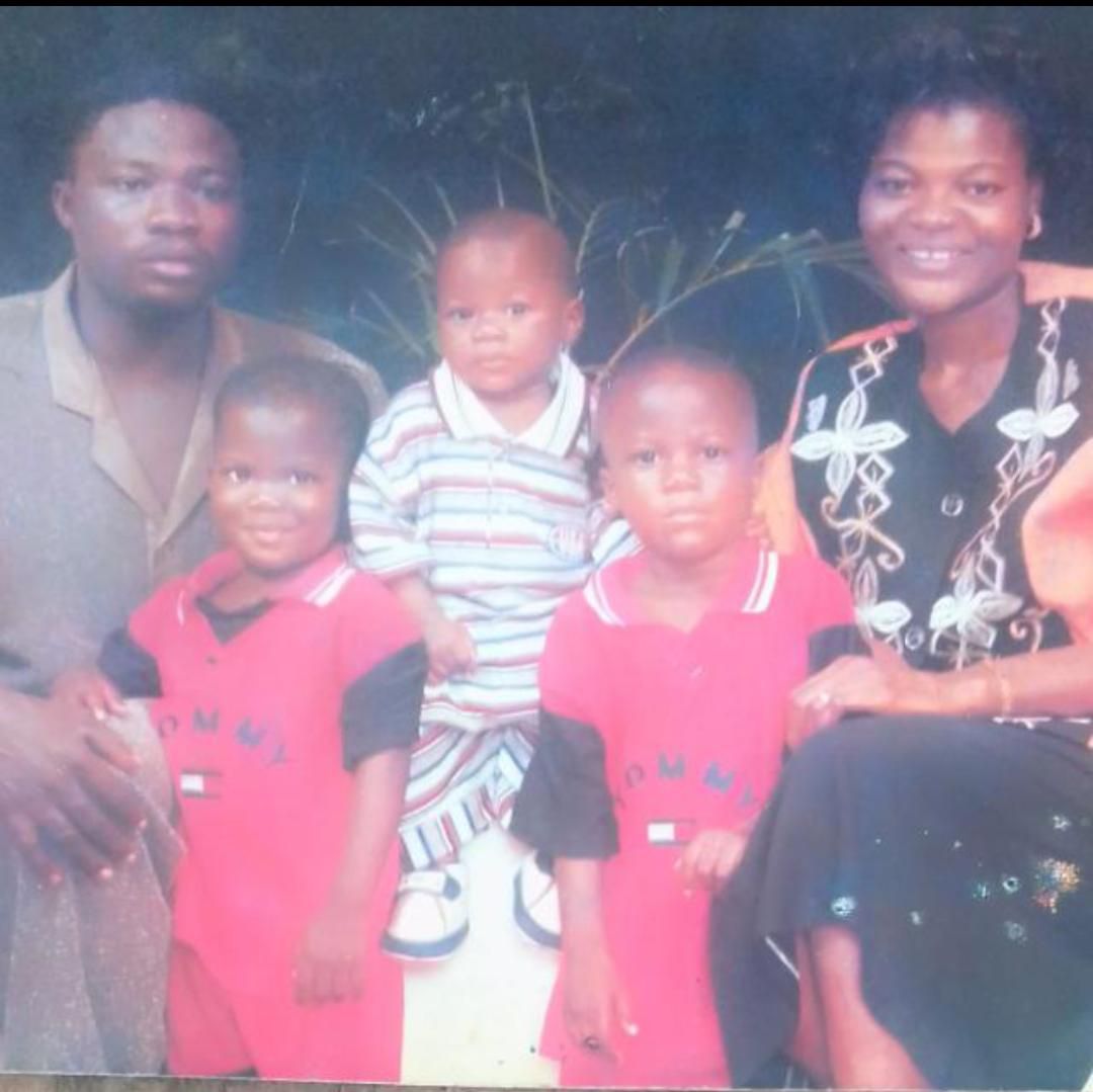 Engr. K.O. Lawal, his children(Taiwo, Idowu, Kehinde), and his Wife(Mrs Sherifat Lawal)